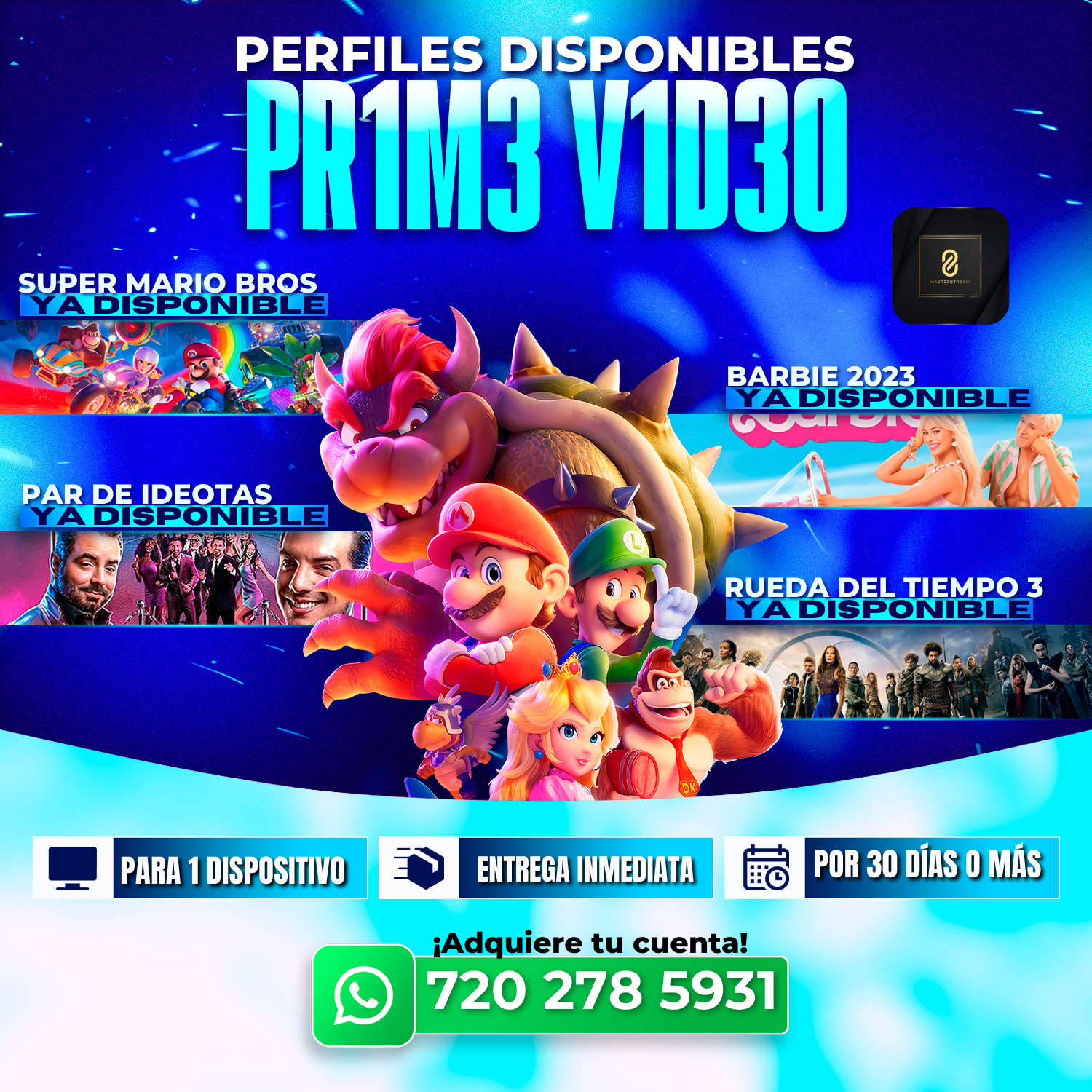 Prime Video Premium a un excelente precio solo con MasterStream